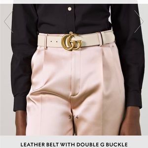 Authentic Gucci leather belt with double G buckle (US8)